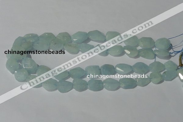 CAQ211 15.5 inches 16*18mm faceted nugget natural aquamarine beads