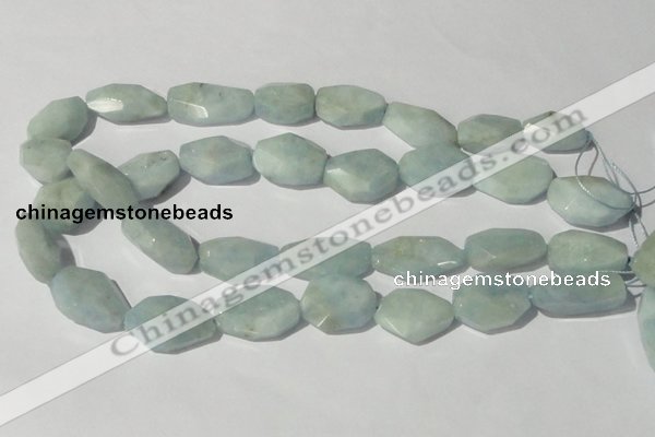 CAQ212 15.5 inches 18*25mm faceted nugget natural aquamarine beads