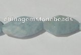 CAQ214 15.5 inches multi-size twisted natural aquamarine beads