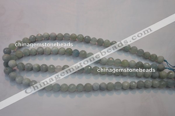 CAQ221 15 inches 5mm faceted round aquamarine beads wholesale