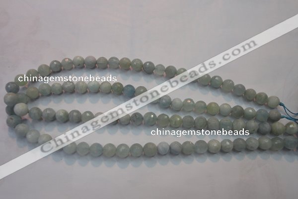 CAQ222 15 inches 6mm faceted round aquamarine beads wholesale