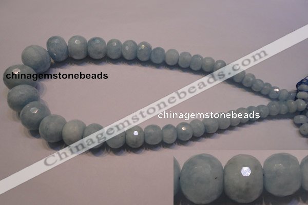 CAQ312 15.5 inches 6*9mm – 18*22mm faceted rondelle aquamarine beads