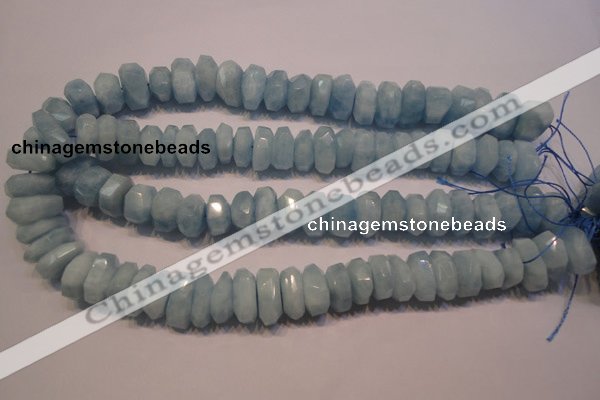 CAQ315 15.5 inches 6*15mm – 10*18mm faceted nuggets aquamarine beads