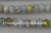 CAQ356 15.5 inches 7*11mm faceted rondelle natural aquamarine beads