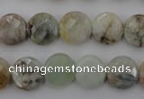 CAQ367 15.5 inches 12mm faceted coin natural aquamarine beads