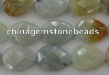 CAQ378 15.5 inches 13*18mm faceted flat teardrop natural aquamarine beads