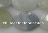 CAQ388 15.5 inches 22*30mm faceted oval natural aquamarine beads