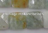 CAQ398 15.5 inches 20*20mm faceted square natural aquamarine beads