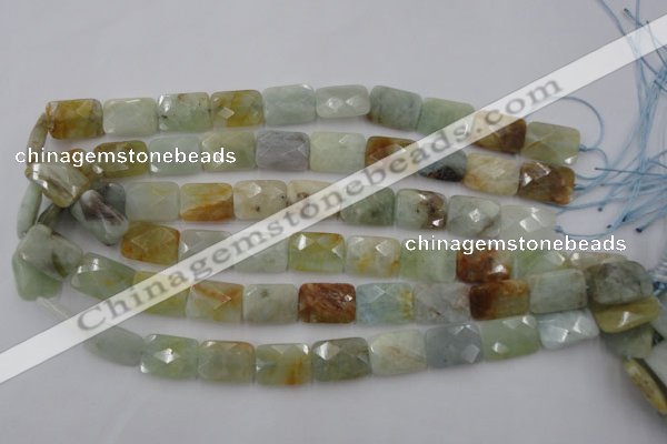 CAQ404 15.5 inches 13*18mm faceted rectangle natural aquamarine beads