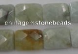 CAQ405 15.5 inches 15*20mm faceted rectangle natural aquamarine beads