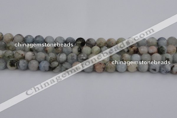 CAQ420 15.5 inches 6mm faceted round natural aquamarine beads