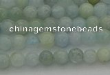 CAQ430 15.5 inches 4mm round natural aquamarine beads wholesale