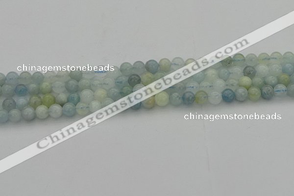 CAQ431 15.5 inches 6mm round natural aquamarine beads wholesale