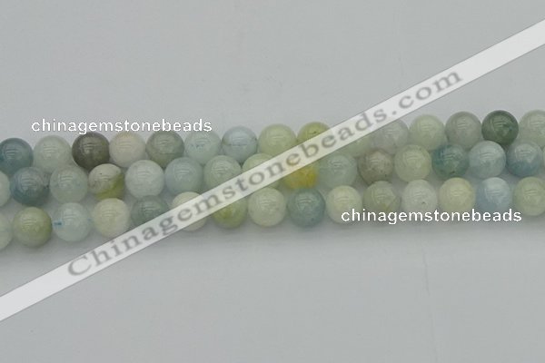 CAQ433 15.5 inches 10mm round natural aquamarine beads wholesale