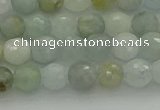 CAQ436 15.5 inches 6mm faceted round natural aquamarine beads