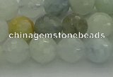 CAQ437 15.5 inches 8mm faceted round natural aquamarine beads