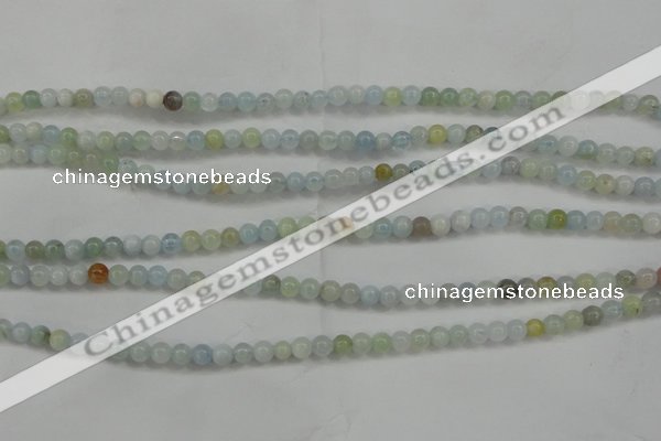 CAQ451 15.5 inches 4mm round aquamarine beads wholesale