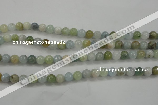 CAQ453 15.5 inches 8mm round aquamarine beads wholesale