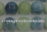 CAQ474 15.5 inches 14mm round natural aquamarine beads