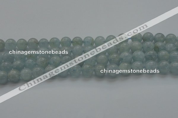 CAQ502 15.5 inches 8mm round natural aquamarine beads