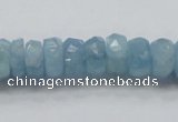 CAQ51 15.5 inches 6*12mm faceted rondelle natural aquamarine beads