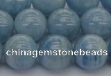 CAQ514 15.5 inches 14mm round A+ grade natural aquamarine beads