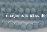 CAQ516 15.5 inches 4mm round AA grade natural aquamarine beads