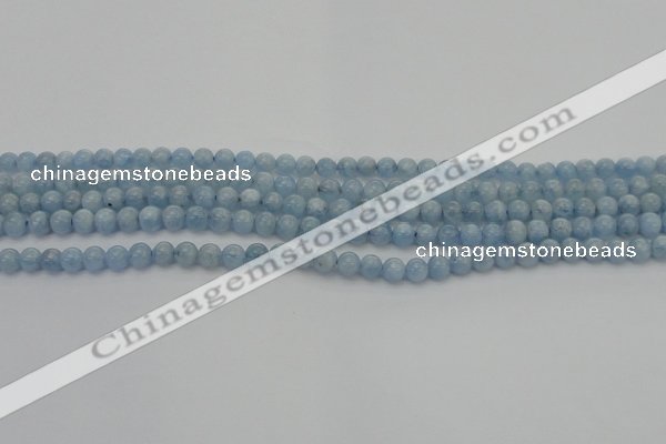 CAQ516 15.5 inches 4mm round AA grade natural aquamarine beads