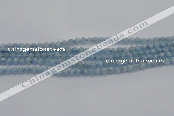 CAQ517 15.5 inches 5mm round AA grade natural aquamarine beads