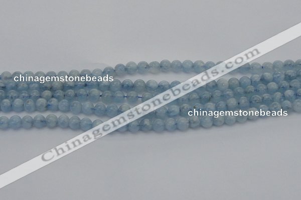 CAQ518 15.5 inches 6mm round AA grade natural aquamarine beads