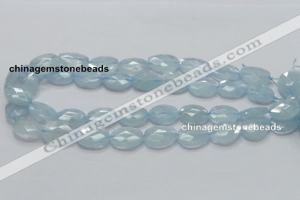 CAQ52 15.5 inches 15*20mm faceted oval natural aquamarine beads