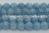 CAQ525 15.5 inches 4mm round AA+ grade natural aquamarine beads