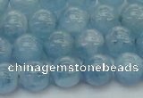 CAQ529 15.5 inches 8mm round AA+ grade natural aquamarine beads