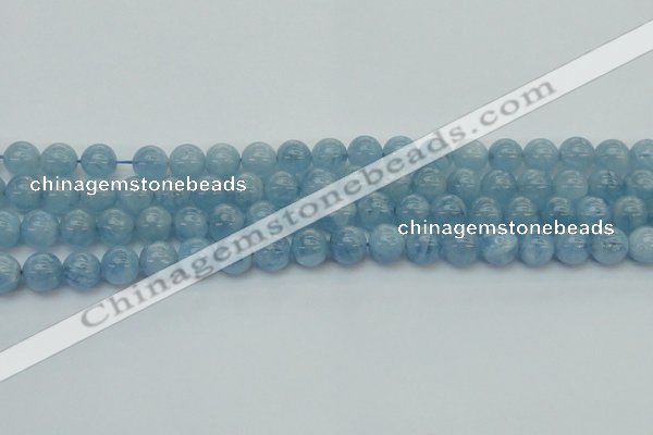 CAQ529 15.5 inches 8mm round AA+ grade natural aquamarine beads