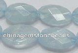 CAQ53 15.5 inches 20*25mm faceted oval natural aquamarine beads