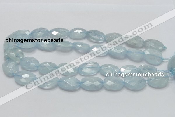 CAQ53 15.5 inches 20*25mm faceted oval natural aquamarine beads