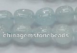 CAQ54 15.5 inches 10*15mm nugget natural aquamarine gemstone beads