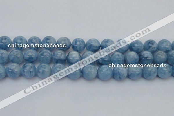 CAQ548 15.5 inches 14mm round AAAA grade natural aquamarine beads