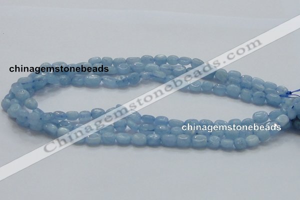 CAQ55 15.5 inches 8*9mm nugget natural aquamarine gemstone beads