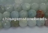 CAQ552 15.5 inches 6mm faceted round natural aquamarine beads