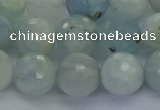 CAQ554 15.5 inches 10mm faceted round natural aquamarine beads