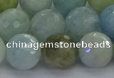 CAQ555 15.5 inches 12mm faceted round natural aquamarine beads