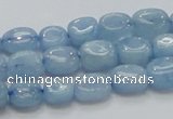 CAQ56 15.5 inches 9*12mm nugget natural aquamarine gemstone beads