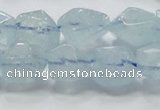 CAQ58 15.5 inches 14*16mm faceted nugget natural aquamarine beads