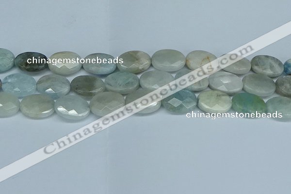 CAQ581 15.5 inches 12*16mm faceted oval aquamarine beads