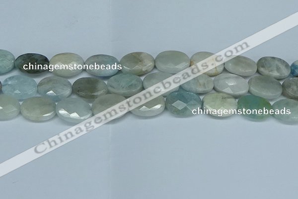 CAQ582 15.5 inches 13*18mm faceted oval aquamarine beads
