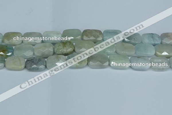 CAQ586 15.5 inches 13*18mm faceted rectangle aquamarine beads