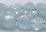 CAQ59 15.5 inches 16*20mm faceted nugget natural aquamarine beads