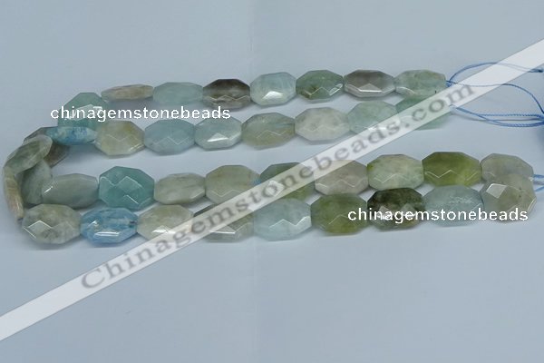 CAQ590 15.5 inches 15*20mm faceted freeform aquamarine beads