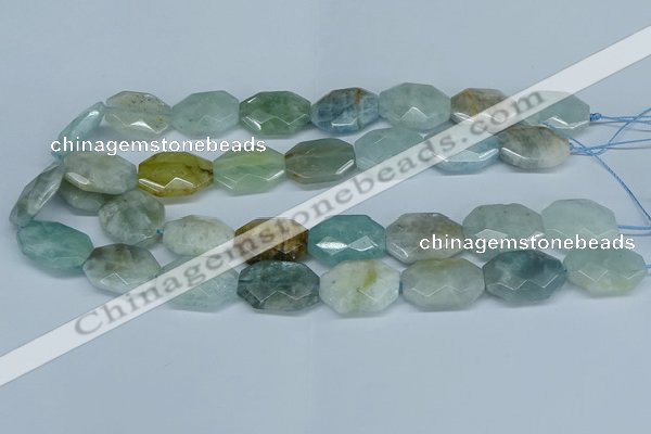 CAQ591 15.5 inches 18*25mm faceted freeform aquamarine beads